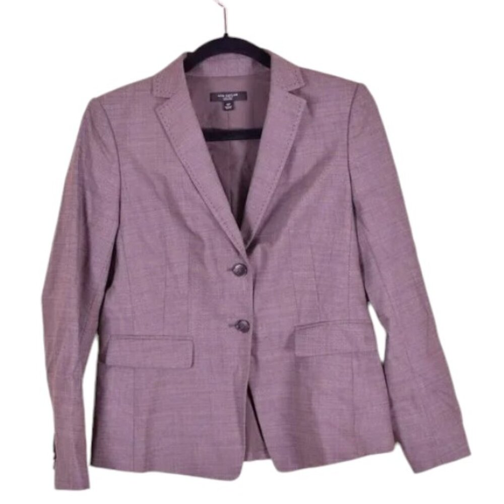 Ann Taylor Women's Virgin Wool Grey Business Casual Office Academia Blazer - 4P